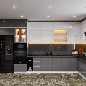 Tủ bếp gỗ công nghiệp phủ Acrylic VH01