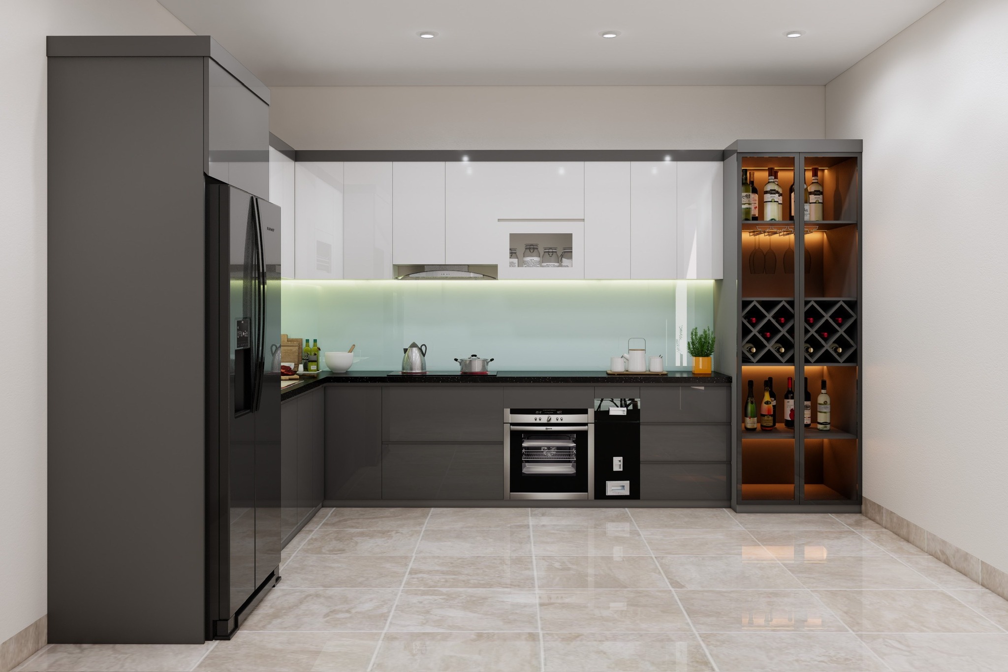 Tủ bếp gỗ công nghiệp VH20