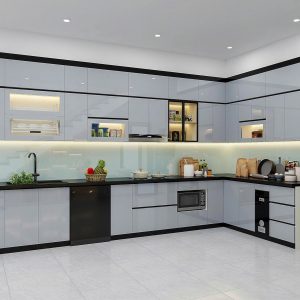 Tủ bếp gỗ công nghiệp cánh acrylic VH21