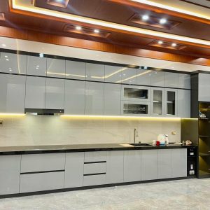 Tủ bếp gỗ công nghiệp cánh acrylic VH22