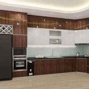 Tủ bếp gỗ công nghiệp phủ acrylic VH30