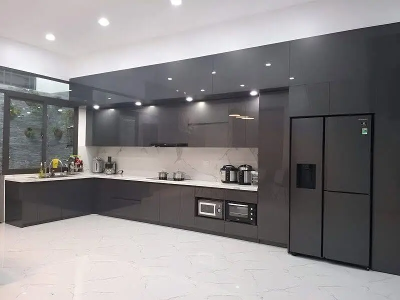 Tủ bếp gỗ công nghiệp phủ acrylic VH29