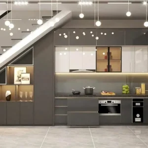 Tủ bếp gỗ công nghiệp phủ acrylic VH28