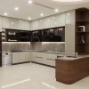 Tủ bếp gỗ công nghiệp phủ acrylic VH32