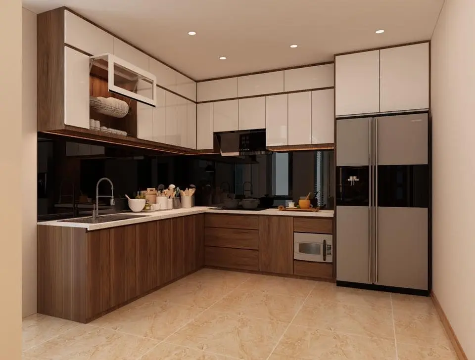 Tủ bếp gỗ công nghiệp VH51