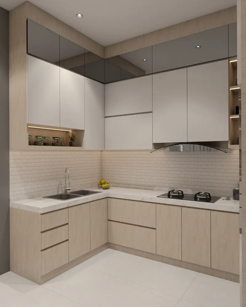 Tủ bếp gỗ công nghiệp VH52