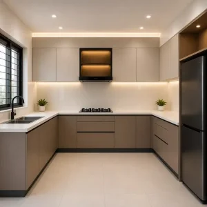 Tủ bếp gỗ công nghiệp VH41