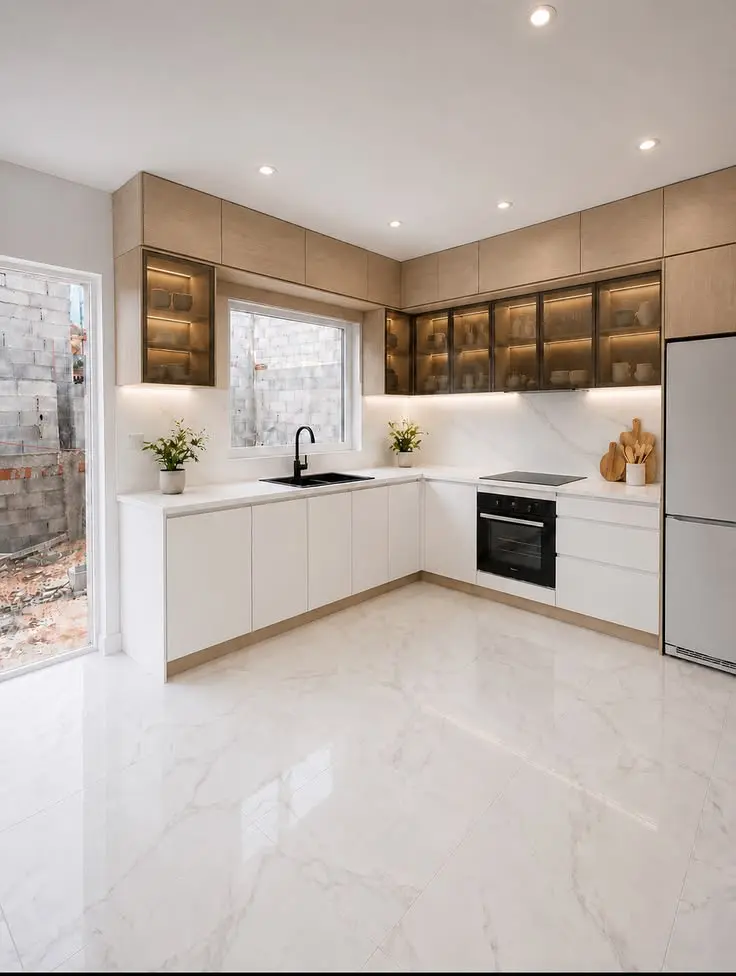 Tủ bếp gỗ công nghiệp VH42