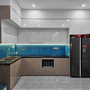 Tủ bếp gỗ công nghiệp phủ Acrylic VH50