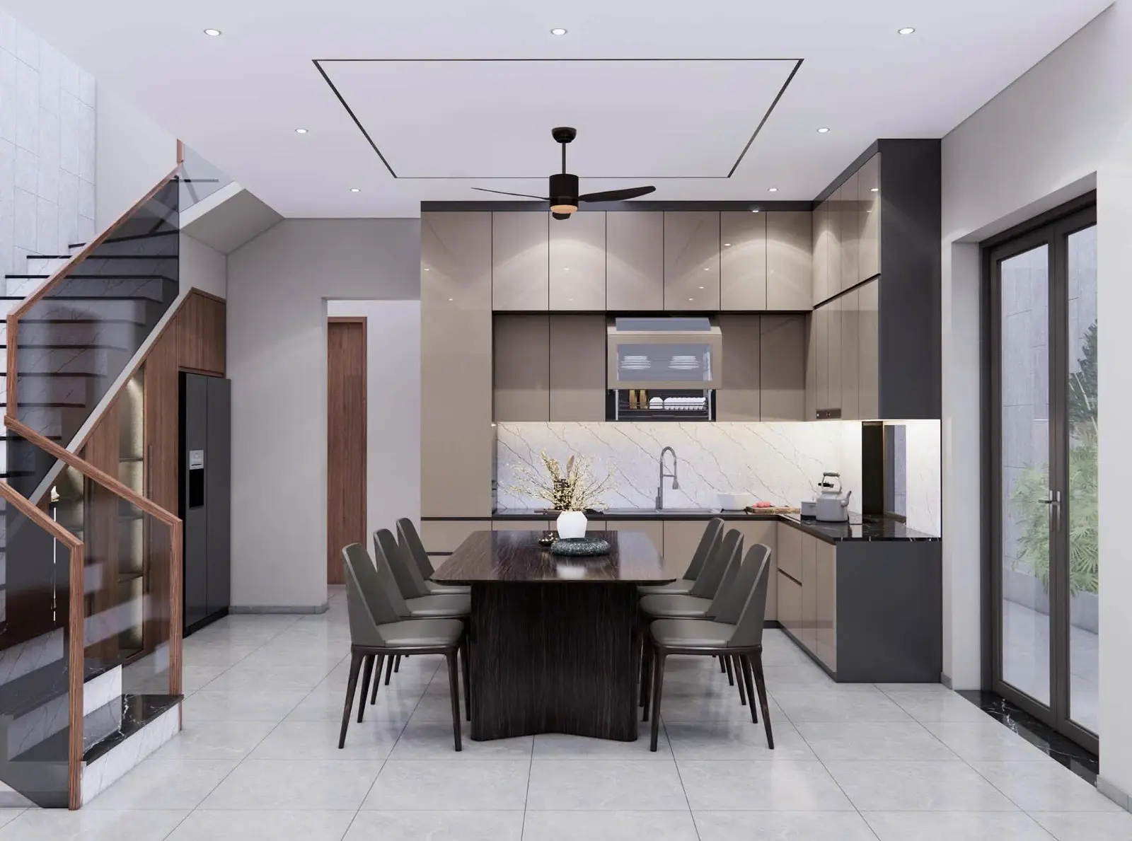 Tủ bếp gỗ công nghiệp VH66