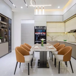 Tủ bếp gỗ công nghiệp cánh acrylic vh35