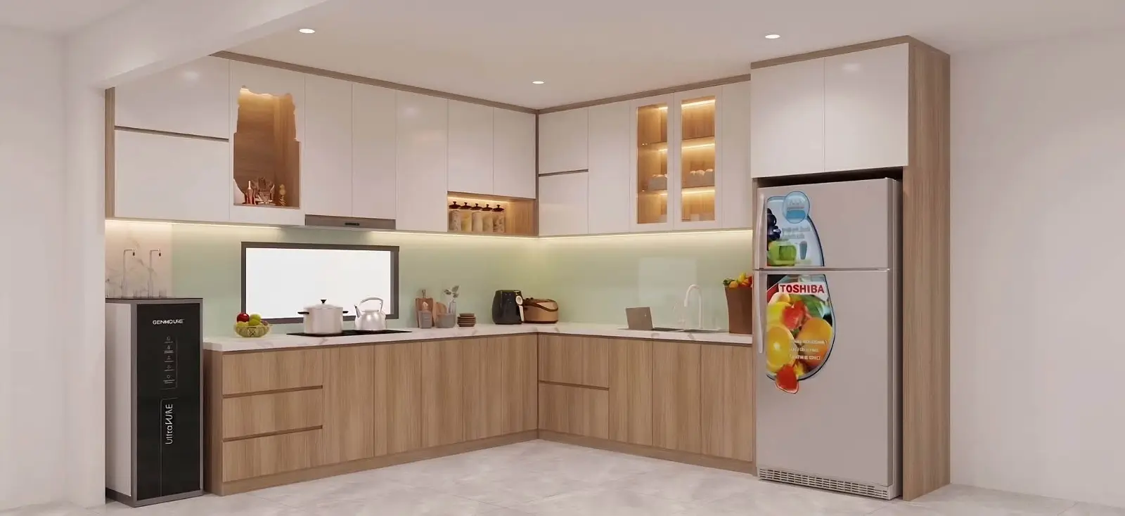 Tủ bếp gỗ công nghiệp VH71