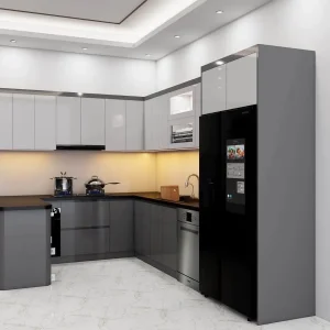 Tủ bếp gỗ công nghiệp cánh acrylic VH38