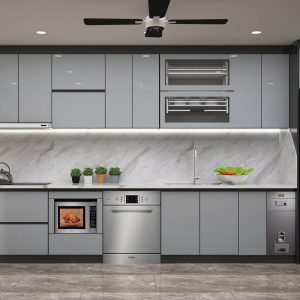 Tủ bếp gỗ công nghiệp phủ bóng Acrylic VH09