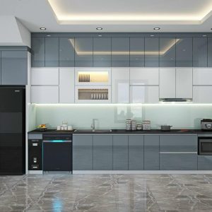 Tủ bếp gỗ công nghiệp phủ Acrylic VH12