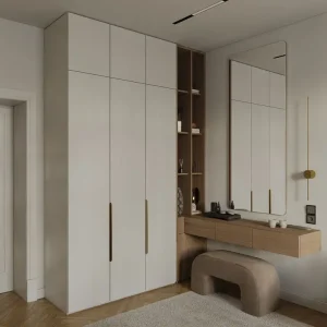 Tủ quần áo gỗ công nghiệp kết hợp bàn trang điểm