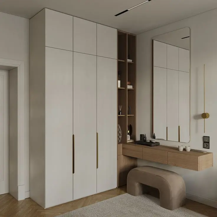 Tủ quần áo gỗ công nghiệp kết hợp bàn trang điểm