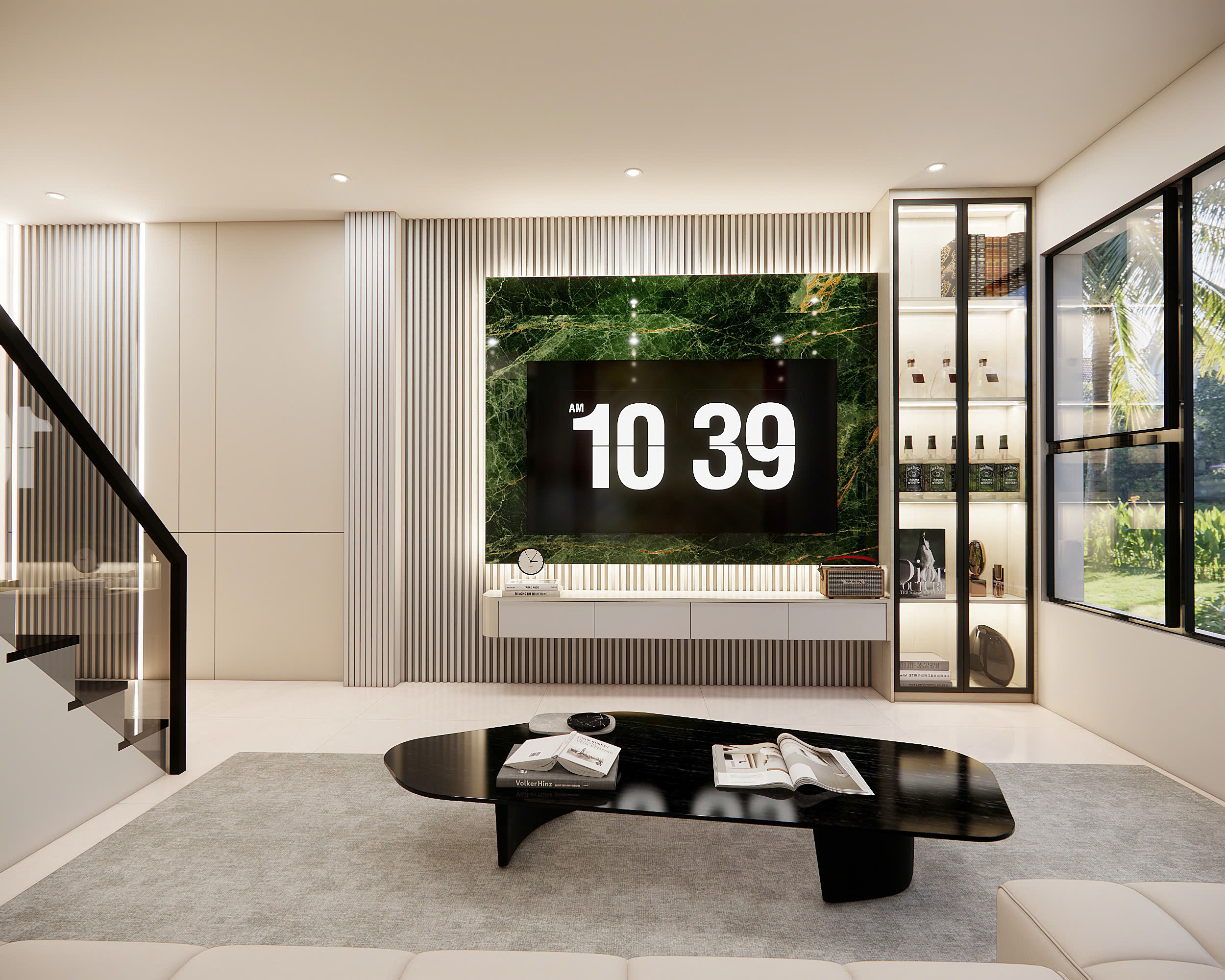 Vách tivi đẹp vân đá