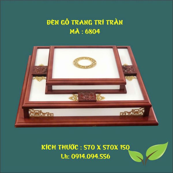 Đèn gỗ ốp trần phòng thờ