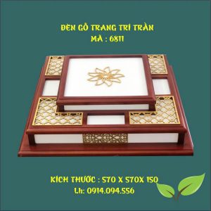 Đèn trần gỗ phòng thờ
