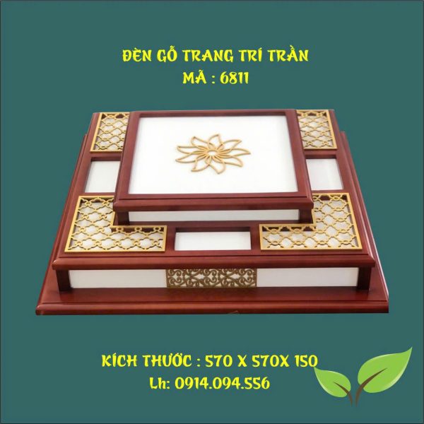 Đèn trần gỗ phòng thờ